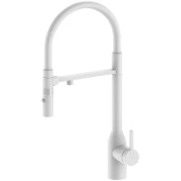 Смеситель для кухни Paulmark Magneto One Ma213188-WH с подключением к фильтру, гибким изливом, белый матовый