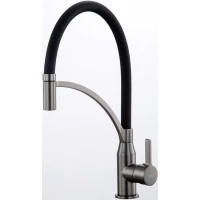 Смеситель для кухни Frap F4552-9 с гибким изливом, оружейная сталь