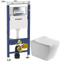 Комплект подвесной унитаз Art&Max Techno AM9310CHR/SC + система инсталляции Geberit 458.125.21.1