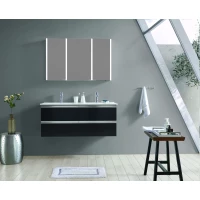 Зеркальный шкаф 100x70 см алюминий Esbano ES-3819