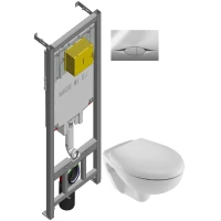 Комплект подвесной унитаз Jacob Delafon Brive E4345G-00 + 017503 + система инсталляции Jacob Delafon E29025-NF + E29027-CP