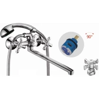 Смеситель для ванны D-Lin D146807-F универсальный, с душевым гарнитуром, хром