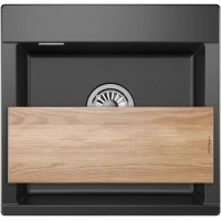 Кухонная мойка Granula 5201, ШВАРЦ 52x50 см, черный металлик