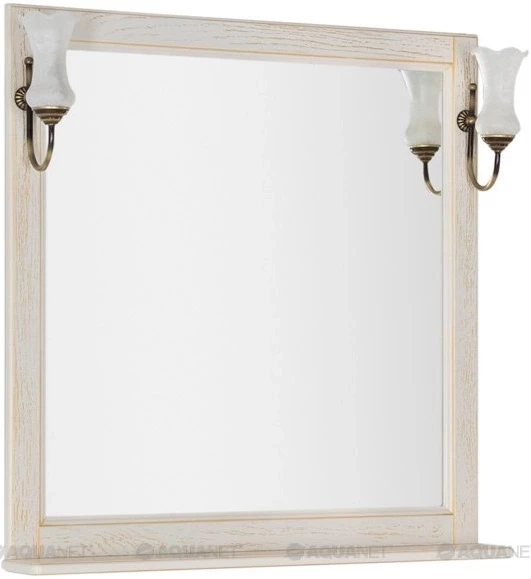 Зеркало 85,2x90,1 см жасмин/золото Aquanet Тесса 00185820 зеркало aquanet валенса 70 с светильниками белый краколет золото 182649 173024