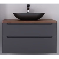 Тумба серый матовый 100 см Jorno Wood Wood.01.100/P/GR + Wood.06.100/DW