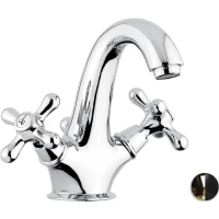 Смеситель для раковины Emmevi Deco Classic 12013/NO с донным клапаном, золотой/черный