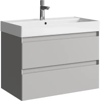 Тумба под раковину Aqwella 5 Stars Geometria GE01082ST 79,2 см, подвесная, серый туман матовый