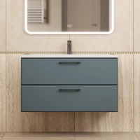 Тумба под раковину Uperwood Foster New TFosterNEW90g 89,6 см, подвесная, серый графит матовый