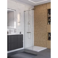 Душевая перегородка BelBagno Uno UNO-L-1-TB-70-C-Cr 70 см, профиль хром, стекло прозрачное