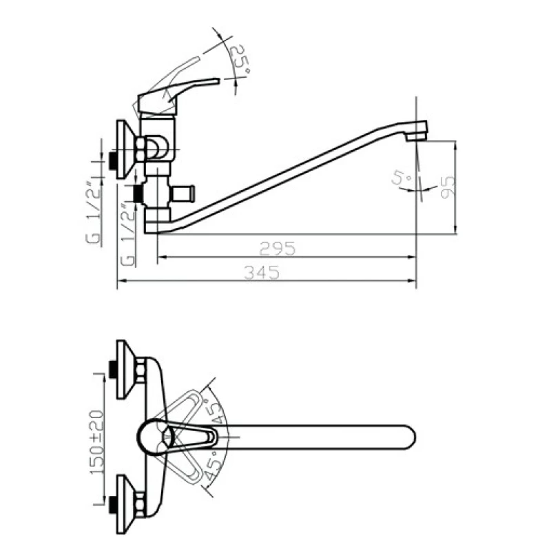 Смеситель для ванны Argo Young 35S35 YOUNG