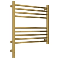 Полотенцесушитель электрический 500x500 золотой МЭМ левый, перемычка прямая Сунержа Богема 3.0 03-5804-5050