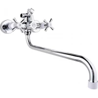 Смеситель для ванны Plstart PL2218-8 универсальный, с душевым гарнитуром, хром/белый