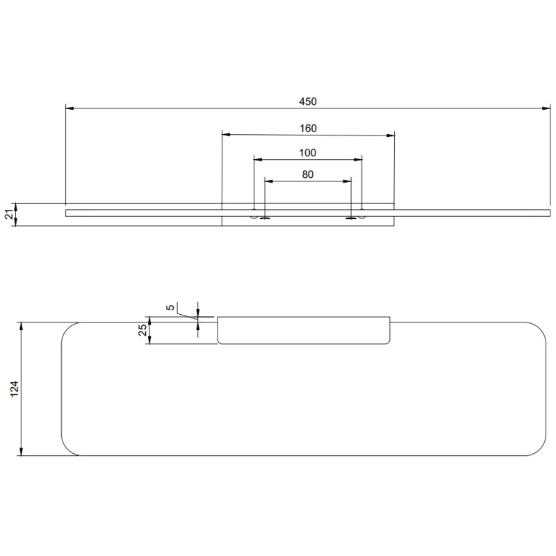 Полка стеклянная 45 см Villeroy & Boch Elements-Striking TVA15202400061