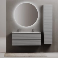 Комплект мебели Sancos Folk FL120ES + CN7016 + SF1000 121 см, подвесной, светло-серый матовый