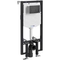 Инсталляция для унитаза WasserKRAFT Vils 56 56TLT.010.ME.MB03 с кнопкой смыва, черный матовый