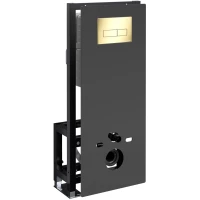 Инсталляция для унитаза WasserKRAFT Glan 66 66TLT.010.ME.BL.PG03 с кнопкой смыва, золотой