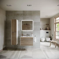 Комплект мебели дуб бардолино/белый глянец 81 см Sancos Smart SM80E + CN7005 + AR800