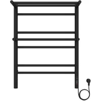 Полотенцесушитель электрический Aquatek Альфа П7 AQ EL RRP0770BL 700x530, ТЭН правый, черный матовый