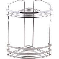 Полка для ванной Tekno-tel BK082SSM 20x20 см, угловая, двойная, нержавеющая сталь