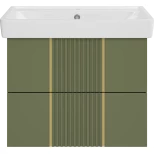 Изображение товара тумба под раковину brevita vega veg-09070-0802я 63,8 см, подвесная, зеленый матовый