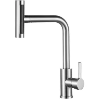 Смеситель для кухни Zorg SH 093 INOX с выдвижным изливом, нержавеющая сталь