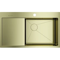 Кухонная мойка Omoikiri Akisame 86-LG-R Side 4997046 86x51 см, светлое золото