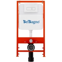 Инсталляция для унитаза BelBagno BB026 + BB042BL с кнопкой смыва, белый глянец