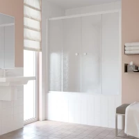 Шторка на ванну Vegas Glass Z2V Protec 195 01 02 195 см, профиль белый, стекло шиншилла