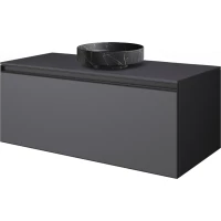 Тумба с раковиной Armadi Art Quatro Antracite 790-M1-100-A-A + 792-100-A + 801-NM 101 см , подвесная, со столешницей, антрацит матовый