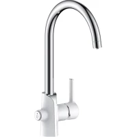 Смеситель для кухни Gappo G4303-8 с подключением к фильтру, хром/белый