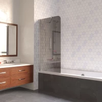 Шторка на ванну Vegas Glass EV LUX ST 76 08 07 L 76 см L, профиль хром, стекло графитовое