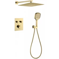 Душевой комплект Grocenberg GB5040GO 300 мм, с термостатом, золотой