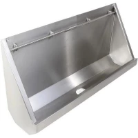 Писсуар коллективный Nofer 13003.12.S подвесной, скрытый/наружный подвод воды, нержавеющая сталь