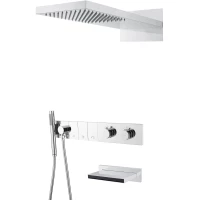 Душевой комплект Boheme Zodiac 133-2-CR 230 мм, с термостатом, хром