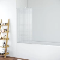 Шторка на ванну Vegas Glass EV ST NOVO 76 01 Moru L 76 см L, профиль белый, стекло рифленое