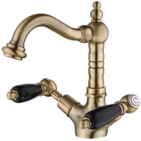 Смеситель для раковины с донным клапаном Caprigo Adria Classic Black Edition 03B-526-vot 