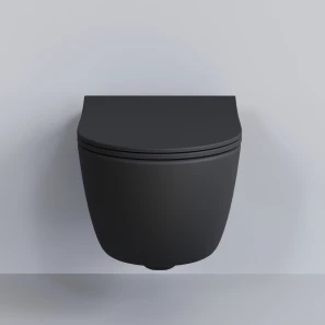 Изображение товара унитаз подвесной ambassador abner 103t20201r-102t20201s безободковый, с сиденьем микролифт, черный матовый