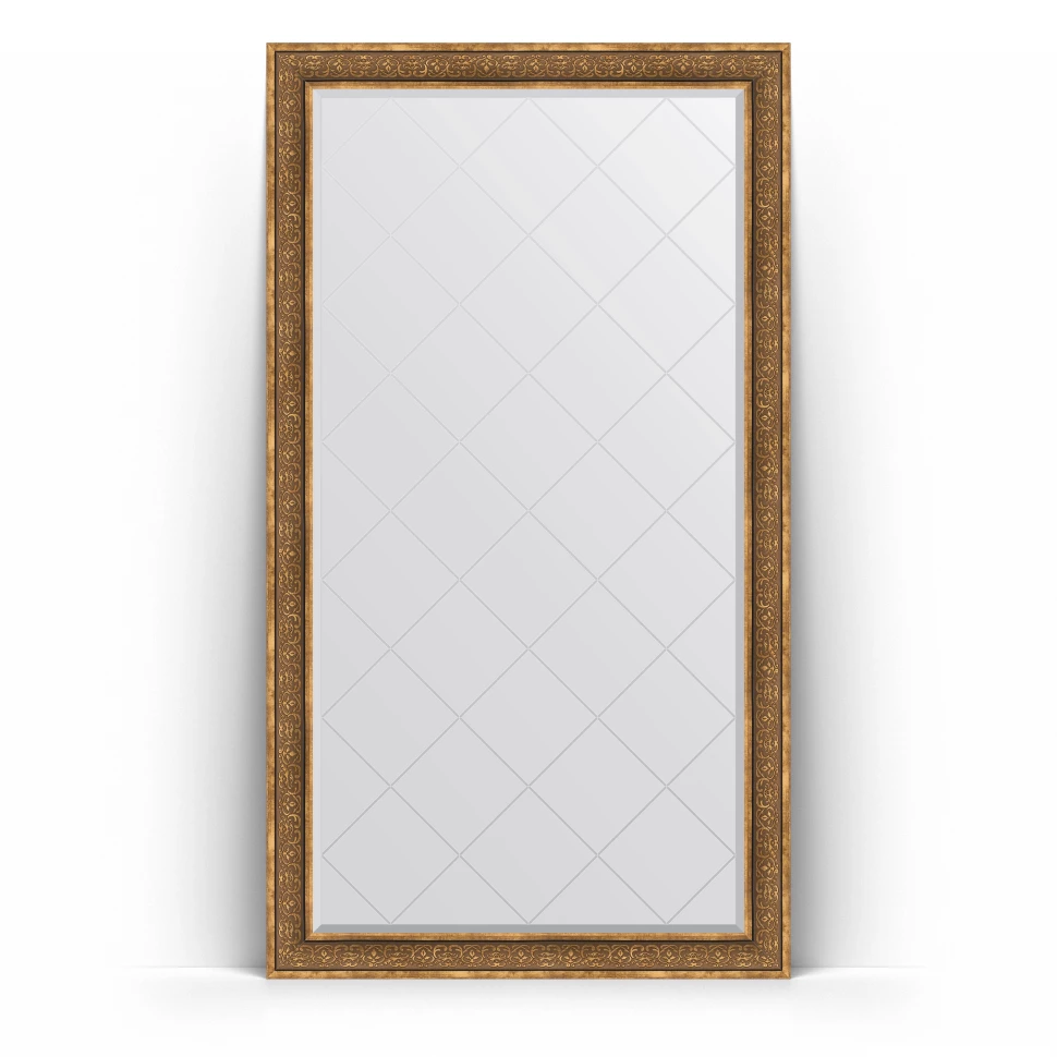 Зеркало напольное 114x204 см вензель бронзовый Evoform Exclusive-G Floor BY 6371 зеркало 99x174 см вензель бронзовый evoform exclusive g by 4421