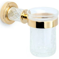 Стакан для зубных щеток Boheme Murano Cristal 10904-CRST-G настенный, золотой