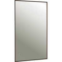 Зеркало AQUAme AQM9102B 60x100 см, с LED-подсветкой, сенсорным выключателем, диммером, антизапотеванием, черный