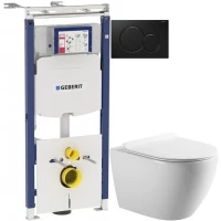 Комплект подвесной унитаз Art&Max Bianchi AM9311CHR/SC + система инсталляции Geberit 111.362.00.5 + 115.770.DW.5  