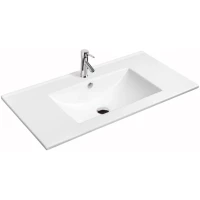 Раковина CeramaLux 9010E 101x46,5 см, накладная, белый