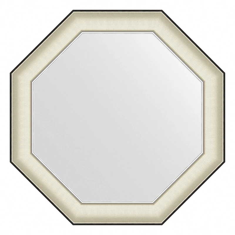 Зеркало 69x69 см белая кожа с хромом Evoform Octagon BY 7447