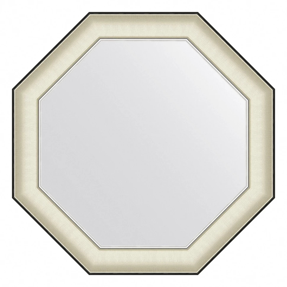 Зеркало 69x69 см белая кожа с хромом Evoform Octagon BY 7447