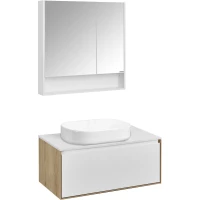 Комплект мебели дуб эльвезия/белый глянец 89 см Акватон Либерти 1A279901LYC70 + 1A279703LY010 + 1A73313KLK010 + 1A252302SD010