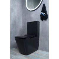 Унитаз-компакт GID Tr2170BM безободковый, с сиденьем микролифт, черный матовый