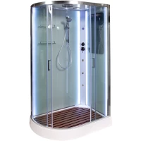 Душевая кабина 120x80x220 см Deto A102RLED+GMKN прозрачное