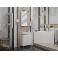 Комплект мебели белый глянец/джарра 46 см Акватон Бэлла 1A221501BBAZ0 + 1WH301972 + 1A221702BBAZ0