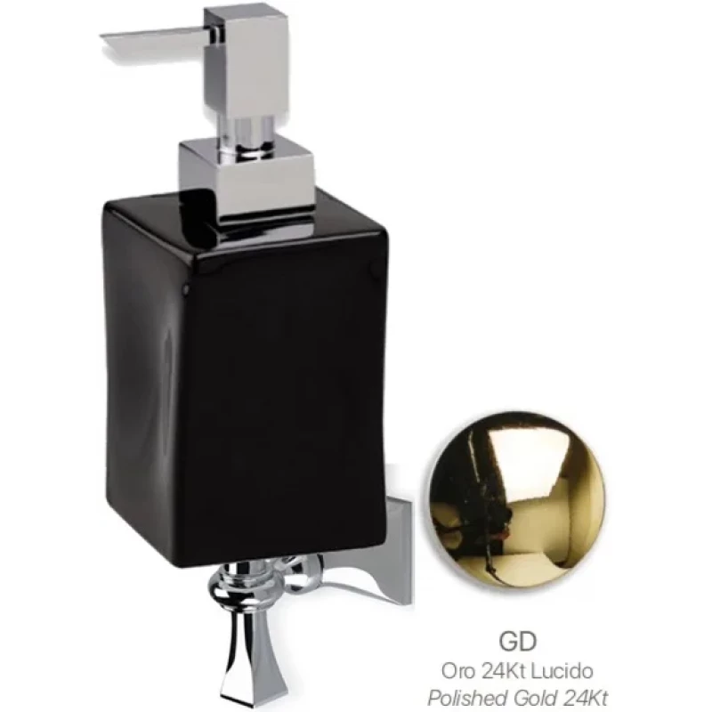 Дозатор для жидкого мыла Stil Haus Prisma PR30(16-NE) настенный, золотой/черный