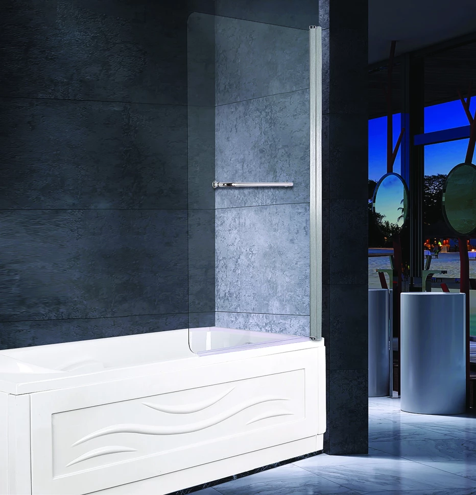 Шторка для ванны 80 см прозрачное стекло Esbano ES-1480 шторка для ванны 70 см ambassador bath screens 16041102 прозрачное